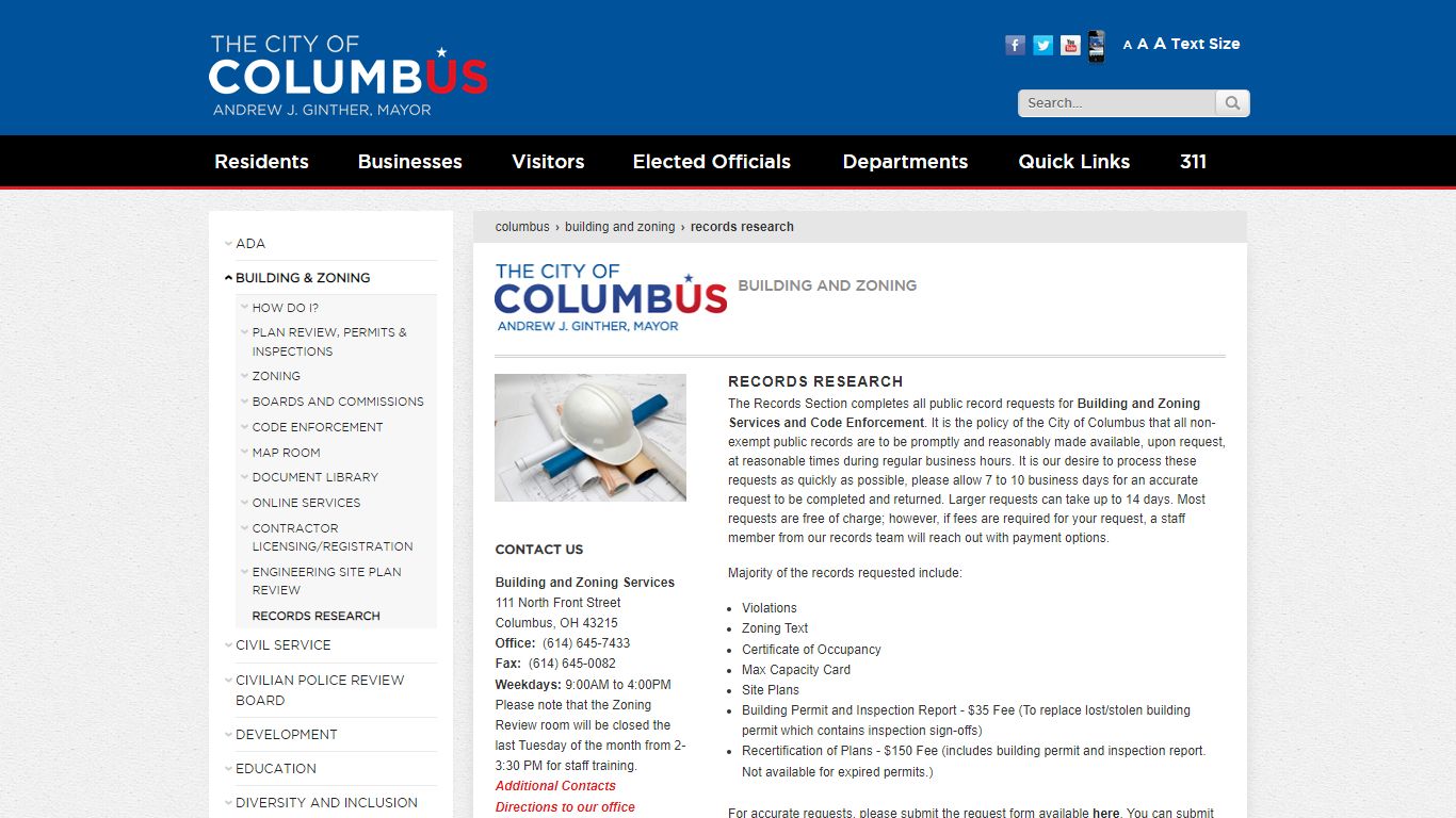 Records Research - Columbus